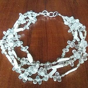 Cultured Pearl, sky blue Topaz necklace OBO ❤